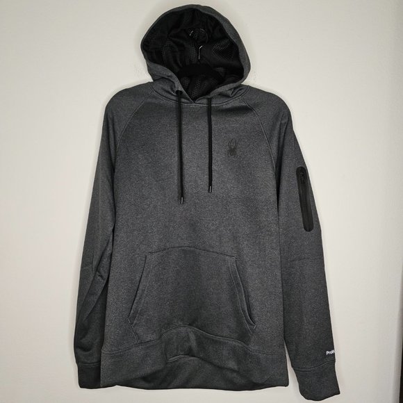 NWT Spyder Men's Charcoal/Kangaroo Pocket Hoodie (Multiple Sizes) - Picture 1 of 7